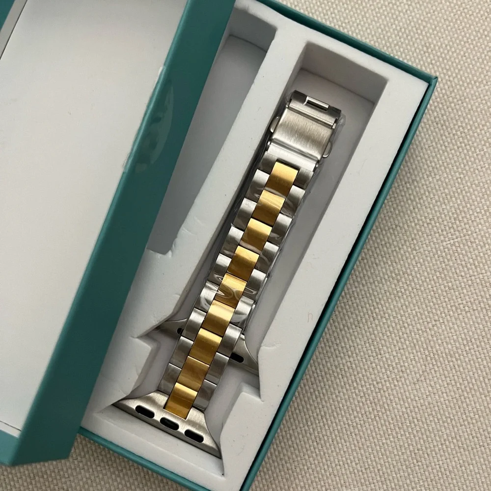 Two-Tone Stainless Steel Watch Band - Gold & Silver